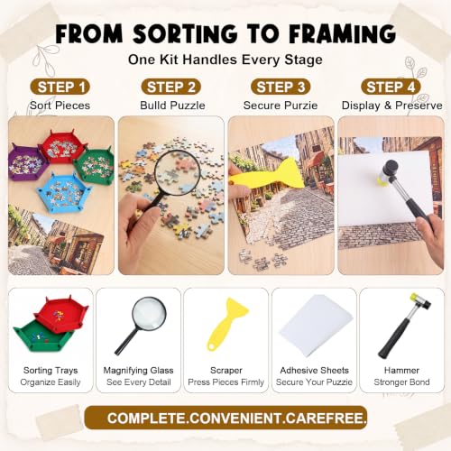 Novabright Puzzle Sorting Trays Set, 6 Stackable | Tools & Home Repair - Image 4