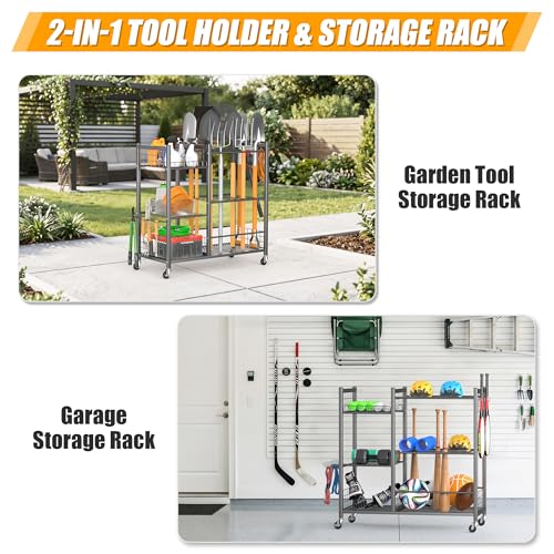 Ultrawall Garden Tool Organizer with Wheels, Yard Tool Storage - Image 6