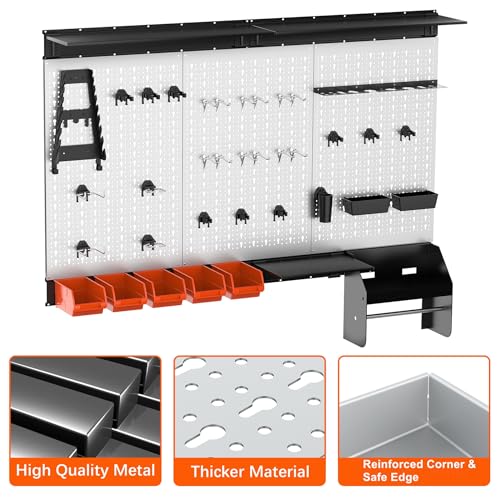 TORACK Pegboard Wall Organizer Kit 48x24 in, Garage Metal - Image 5