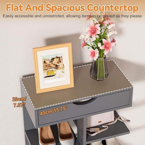 7 Tier Shoe Rack Tall Narrow, Space Saving Organizer with Closed - Image 6