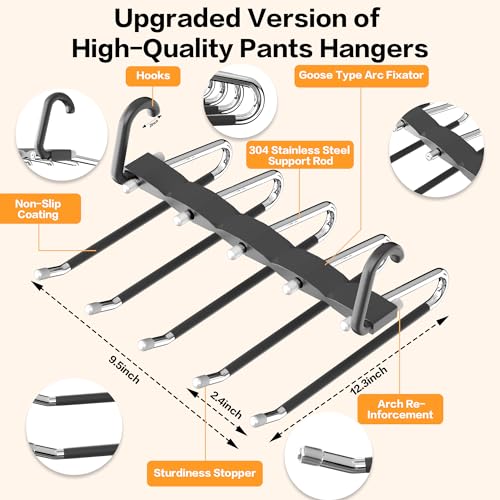 Pants Hangers Space Saving - 2 Pack Closet Organizer and Storage - Image 6