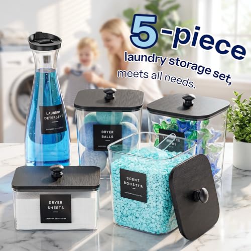 3+1+1 Pack Laundry Pods Containers & Dryer Sheet Holder & - Image 6
