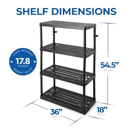 Gracious Living 4 Shelf Fixed Height Heavy Duty Storage - Image 4