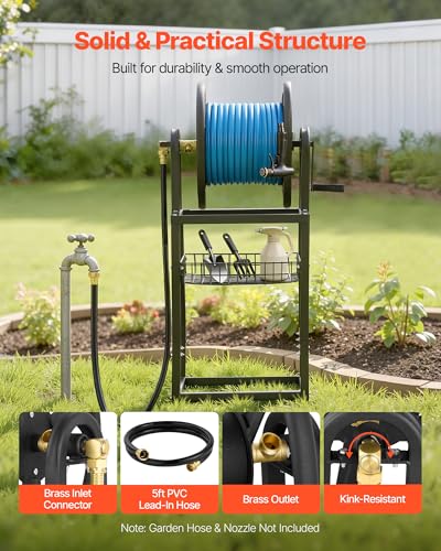 VEVOR Garden Hose Reel Freestanding & Wall Mount, Holds 200 ft - Image 6