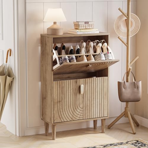 Shoe Cabinet Storage for Entryway with 2 Flip Drawers - Image 4