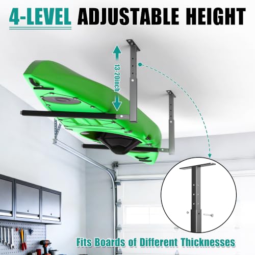 Adjustable Ceiling Kayak Storage Rack for Garage - Image 4