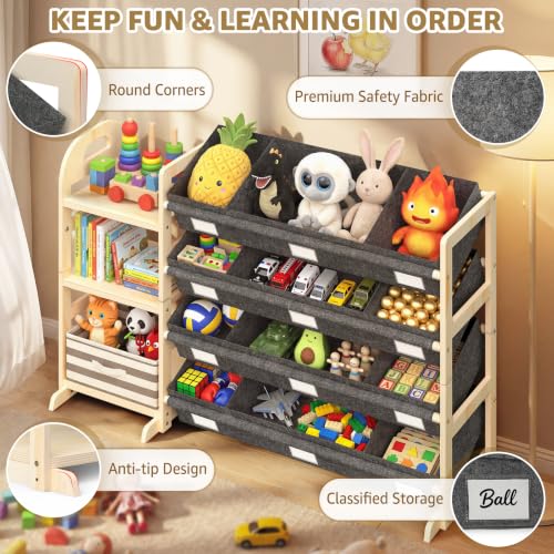 Toy Storage Organizer with 3 Shelves and 12 Bins | Home Organization - Image 6