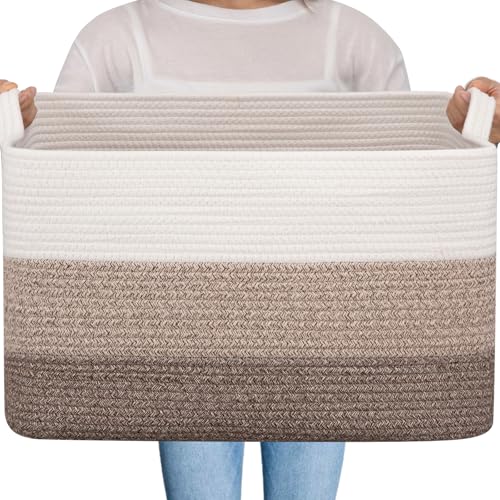 OIAHOMY Large Blanket Basket, 65L Cotton Rope Woven | All Products - Image 2