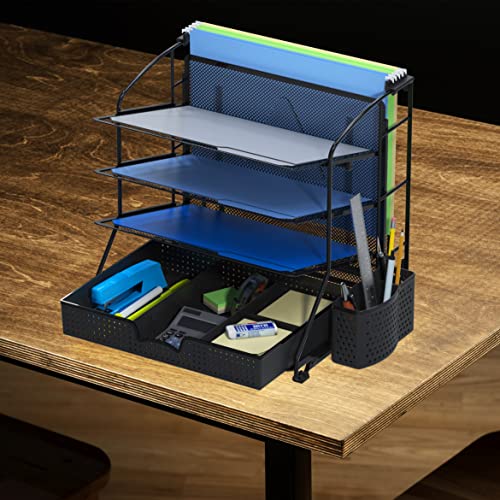 Simple Houseware Desktop Document Tray Organizer with Sliding - Image 6