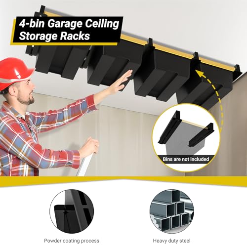 Overhead Garage Storage Rack for Totes (5-Pack for 4 Bins) - Image 5