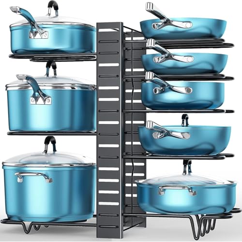 ORDORA Pots and Pans Organizer Under Cabinet 16.6", 8-Tier - Image 2