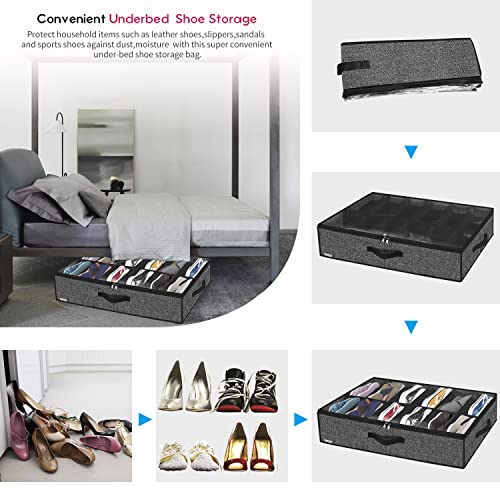 Onlyeasy Sturdy Under Bed Shoe Storage Organizer, Set of 2 - Image 6