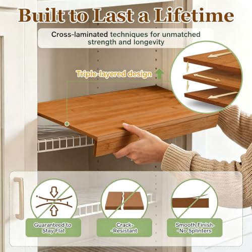 Wire Shelf Covers 16"W x 9"D Bamboo Rack Covers for Pantry - Image 5