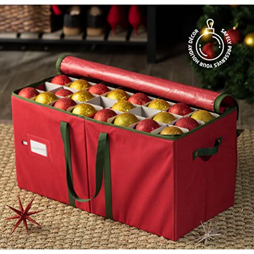 ZOBER Large Christmas Ornament Storage Box - Stores 128 3" - Image 3