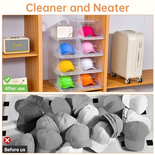 Stackable Clear Hat Organizer for Baseball Caps | Home Organization - Image 6
