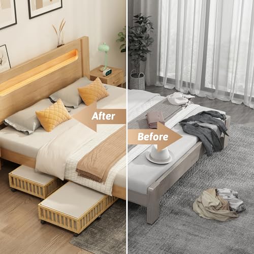 2 Pack Large Bamboo Under Bed Storage Containers | Home Organization - Image 6