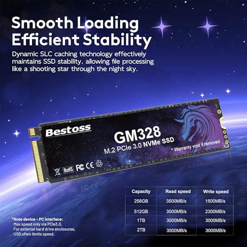 Bestoss 2TB NVMe M.2 SSD PCIe 3.0 M.2 2280 SSD,Internal SSD - Image 4