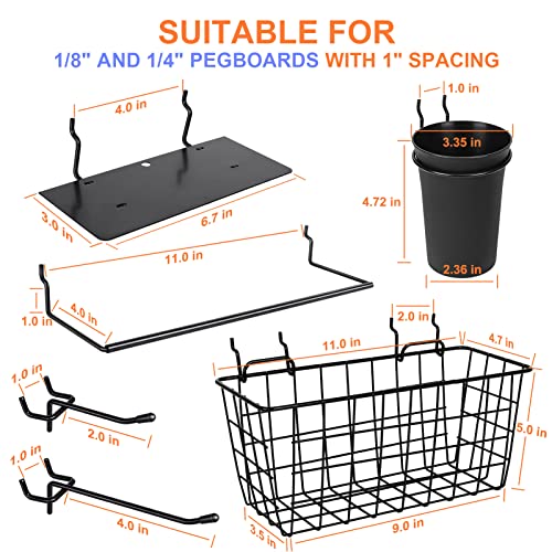 Pegboard Organizer Accessories 18 Pack, Peg Board Hooks - Image 4