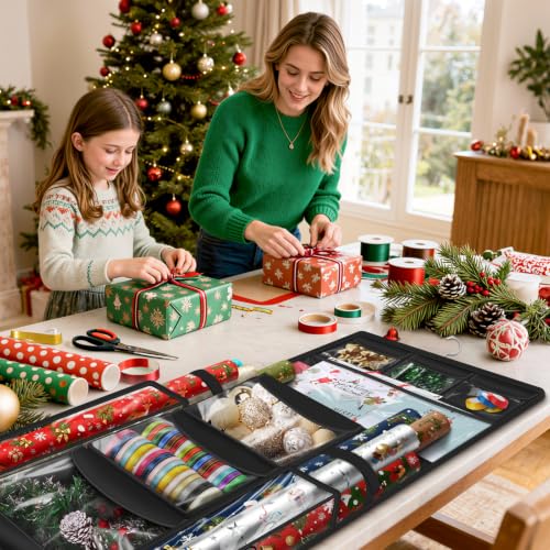 Hanging Wrapping Paper Storage Organizer, Double Sided - Image 3