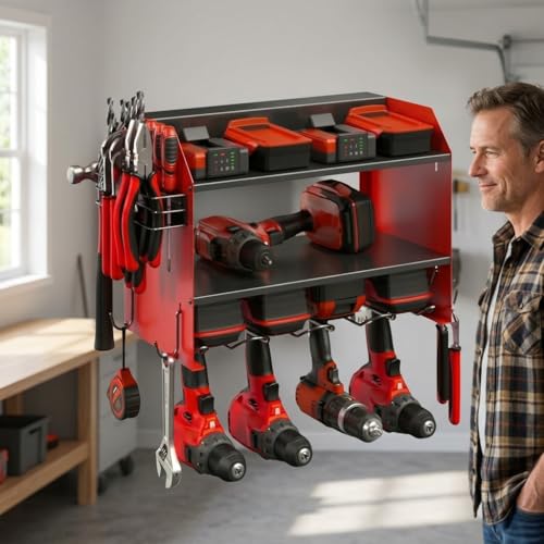 Power Tool Organizer Wall Mount, Drill Storage Rack, Pegboard - Image 7