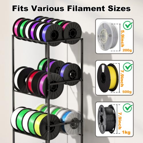 3D Printer Filament Storage Rack with Wheels, 5-Tier - Image 4