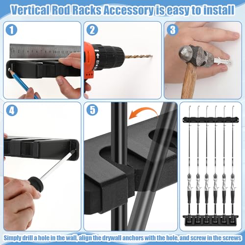 3 Set Fishing Rod Holders for 18 Fish Pole Racks for Garage - Image 6