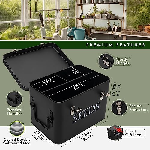 Garden Seed Storage Box with Dividers Seeds Packet | Home Organization - Image 4