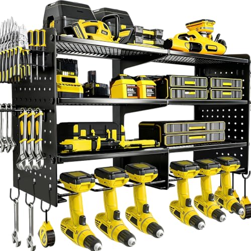 Power Tool Organizer Wall Mount, 4 Tier Heavy Duty Tool - Image 2