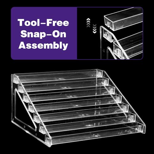2 Pack 7-Tier Acrylic Card Display Stand, Clear Plastic Organizer - Image 7