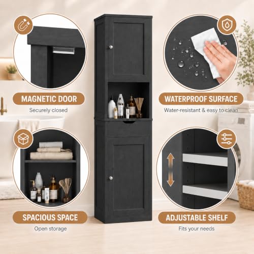 Walsunny Tall Bathroom Storage Cabinet with 6 | Home Organization - Image 5