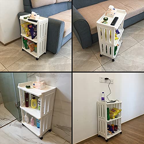 Rolling Storage Utility Cart Slim Organizer Shelf with Wheels 3 - Image 6