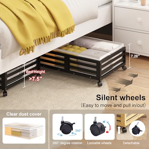 Under Bed Storage with Wheels-Large Bamboo Underbed - Image 5