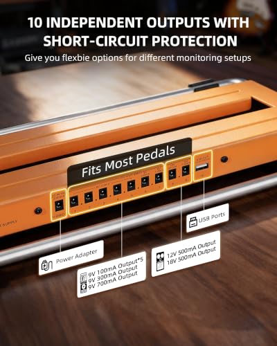 LEKATO Guitar Pedal Board, Pedal Board with Built-in Power Supply - Image 3