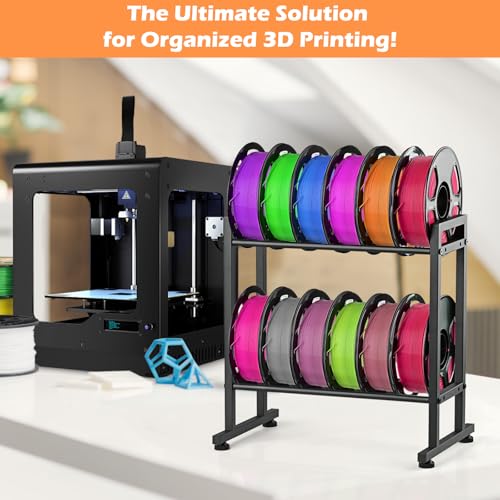 MAYJOY Desktop 3D Printer Filament Storage Rack, 2-Tier Metal - Image 7