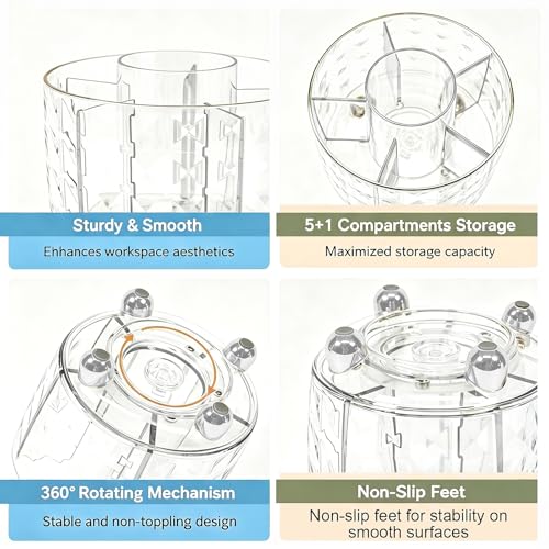 Marte Vanci 360° Rotating Desk Organizer, Pencil Pen Holder - Image 3