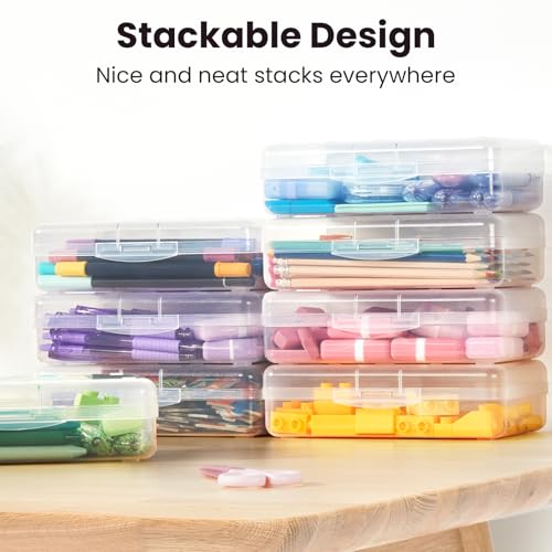 Sooez Plastic Pencil Case Box 6 Pack, Large Crayon Maker - Image 6
