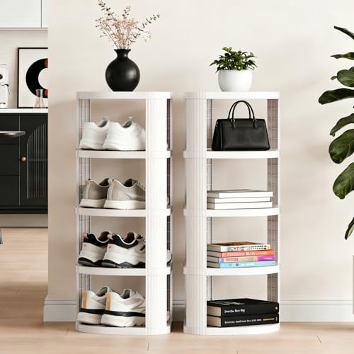 10 Tier Vertical Shoe Rack, Stackable Narrow Shoe Organizer - Image 4