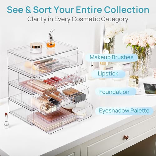 Vtopmart Clear Stackable Storage Drawers, 2 Pack | Home Organization - Image 5