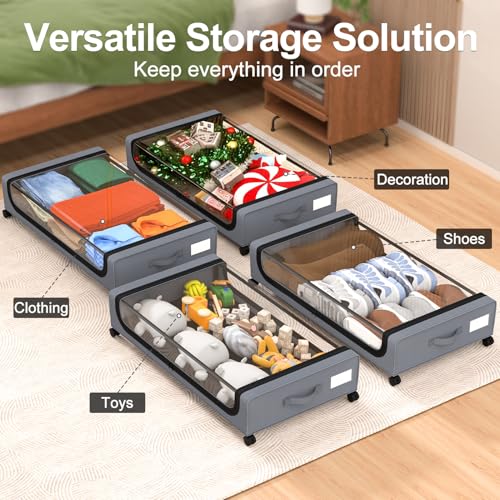 GoMaihe Under Bed Storage with Wheels 48L Grey 2-Pack - Image 7