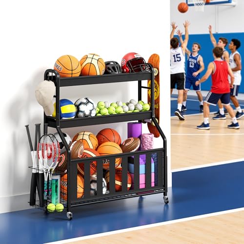 Sports Equipment Organizer, Large Capacity Garage Ball - Image 3