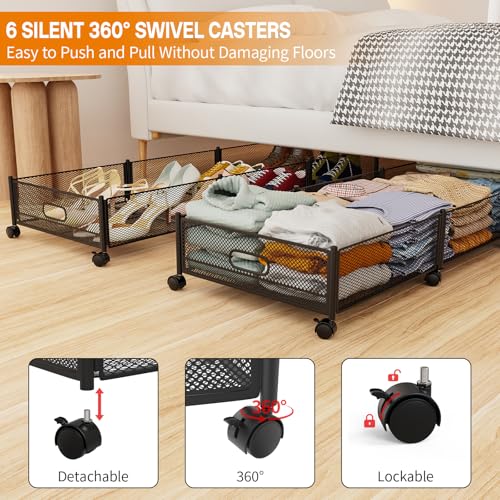 Under Bed Storage With Wheels, 47.2''/90lbs/57.6L - Image 6