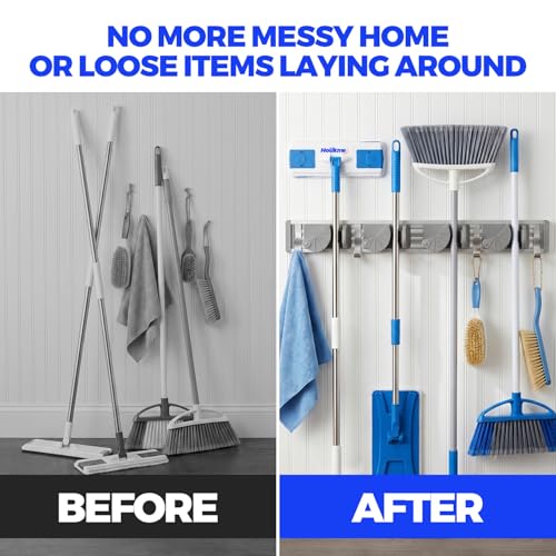 Holikme Mop Broom Holder Wall Mount Metal Pantry Org | All Products - Image 5