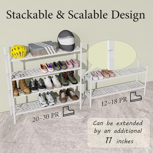Long Expandable Metal Shoe Rack for Closet, Entryway - Image 6