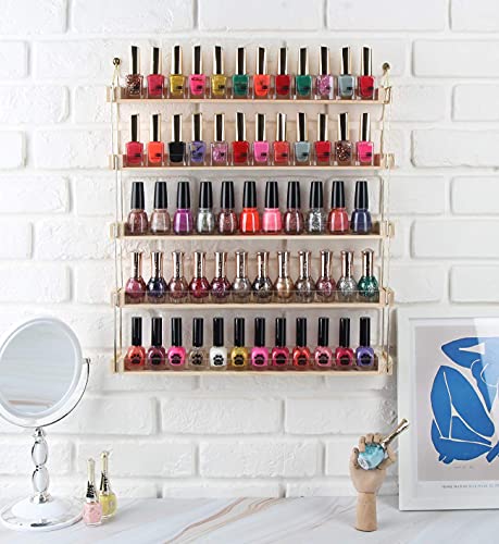 J JACKCUBE DESIGN Wall Mount Gold Metal and Wood Nail Polish - Image 5