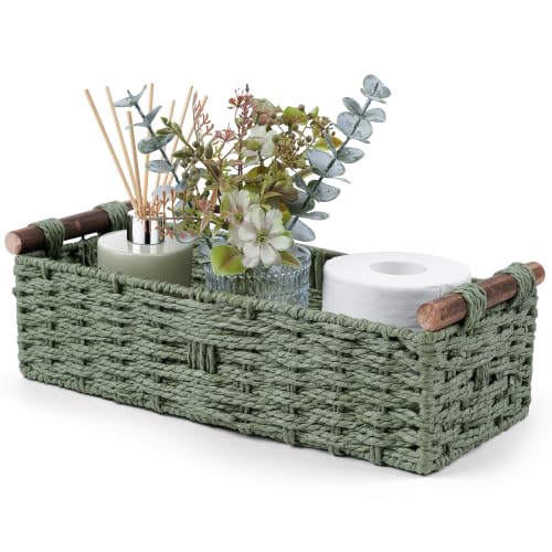 Round Paper Rope Storage Basket Wicker Baskets for Organizing - Image 2