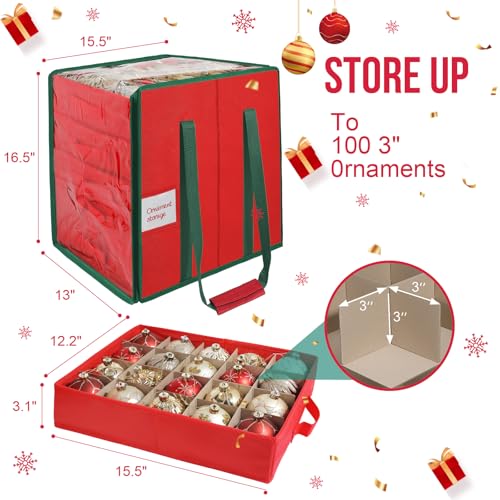Christmas Ornament Storage Box,5 Tier Holds Up to 100-3” - Image 3