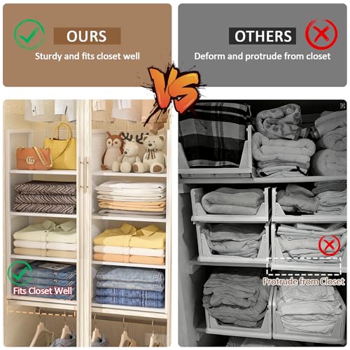 4-Tier Stackable Closet Organizers and Storage Basket, Wire - Image 7