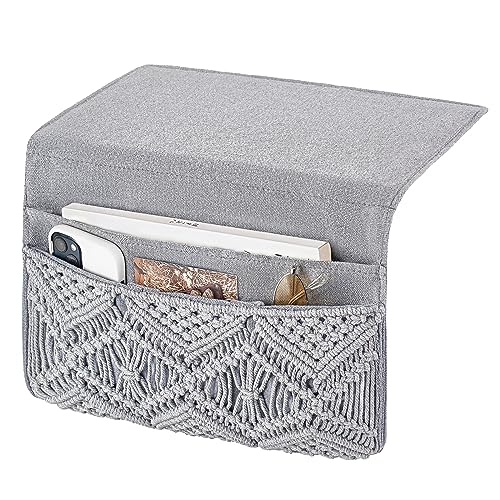 Mkono Macrame Bedside Caddy, Boho Bed Storage Organizer - Image 2