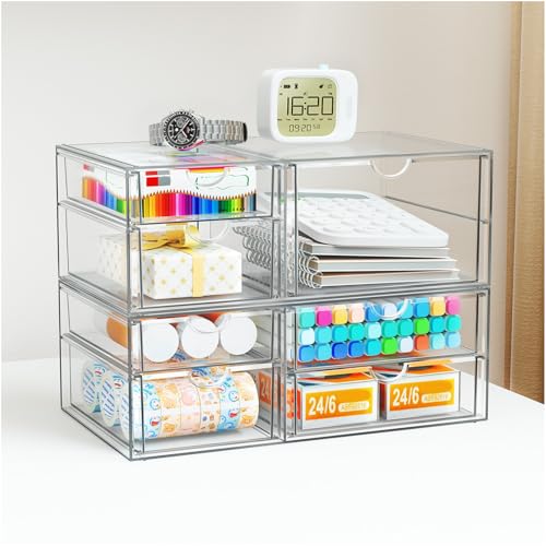 Stackable Storage Drawers, Acrylic Organizers,7 Drawers - Image 3