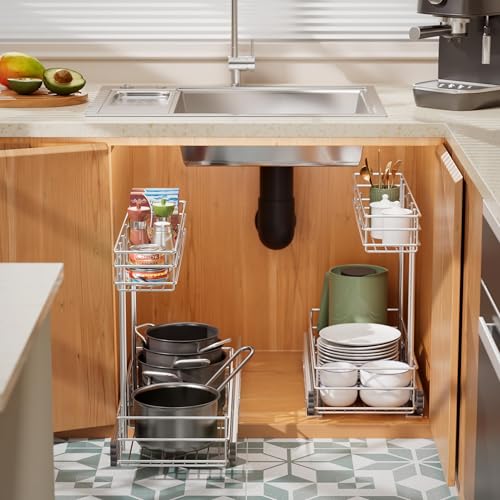 Under Sink Organizer 9" W X19 D, Pull Out Cabinet Organizer 2 - Image 5